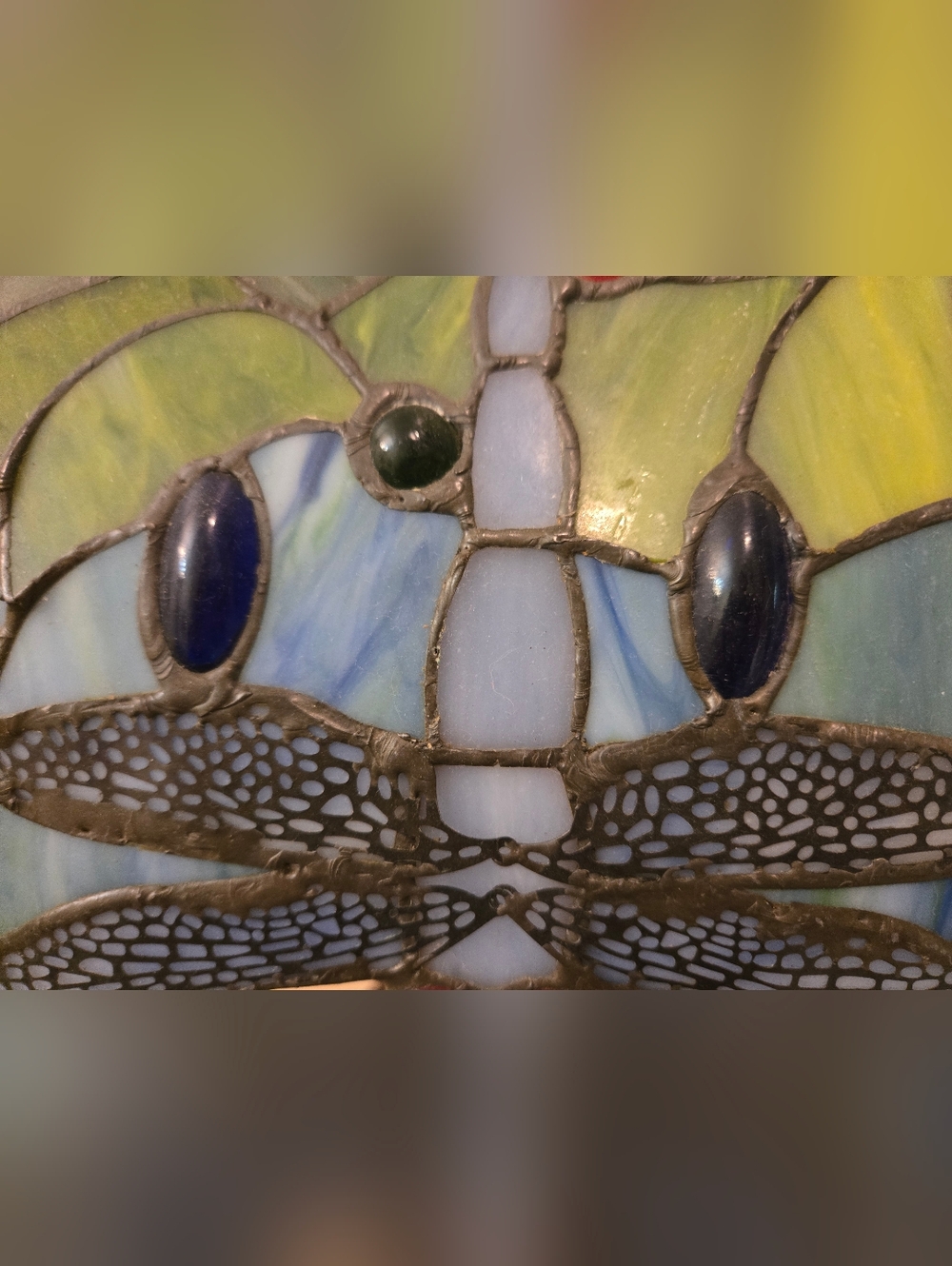 Tiffany-Style Dragonfly Stained Glass Table Lamp - Multicolor - Picture 4 of 9